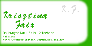 krisztina faix business card